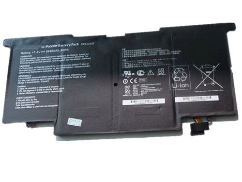Datorbatteri Ersättning för  ASUS UX31A-Ultrabook-Series