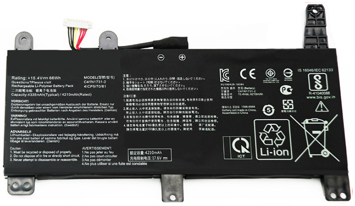 Datorbatteri Ersättning för  asus C41N1731-2