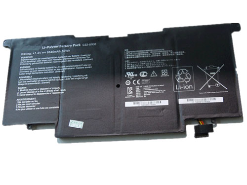 Datorbatteri Ersättning för  asus UX31A-Ultrabook-Series