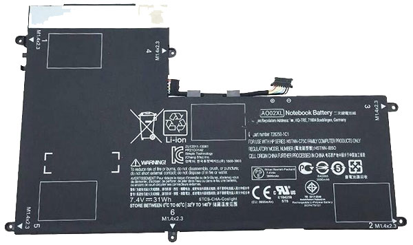 Datorbatteri Ersättning för  HP ElitePad-1000-G2-J0F42PA