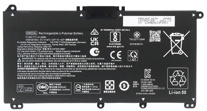 Datorbatteri Ersättning för  HP Pavilion-15-EG0055NR