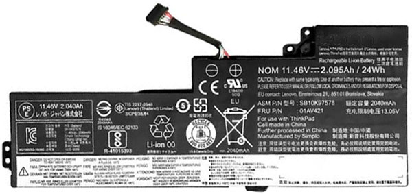 Datorbatteri Ersättning för  lenovo ThinkPad-T470(20HDA01FCD)