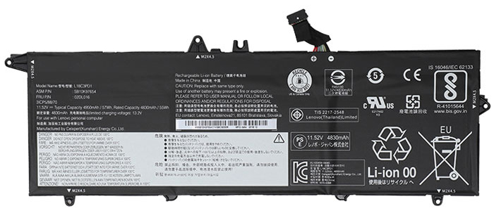 Datorbatteri Ersättning för  Lenovo SB10K97653